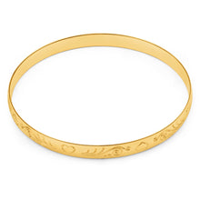 Load image into Gallery viewer, 9ct Yellow SOLID Gold Engraved Heart Pattern Bangle