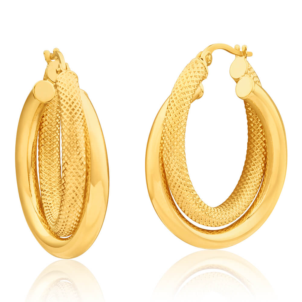 9ct Yellow Gold Gorgeous Hoop Earrings