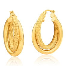 Load image into Gallery viewer, 9ct Yellow Gold Gorgeous Hoop Earrings
