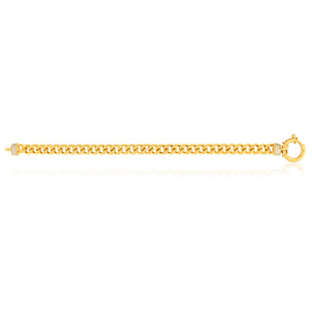 9ct Yellow Gold Zirconia Curb Bracelet