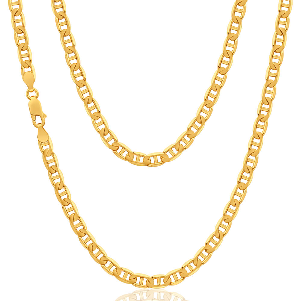 9ct Alluring Yellow Gold 55cm Anchor Chain