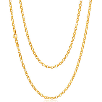 9ct Elegant Yellow Solid Gold Belcher Chain