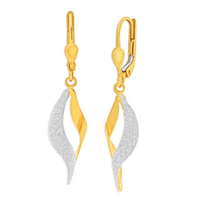 Load image into Gallery viewer, 9ct Yellow Gold Stardust Drop Swirl Earrings with Euro style Clasp
