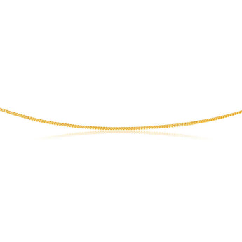 9ct Yellow Gold Fancy Square Curb 30 gauge 45cm Chain
