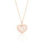 9ct Rose Gold Heart Cutout Pendant