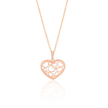 9ct Rose Gold Heart Cutout Pendant