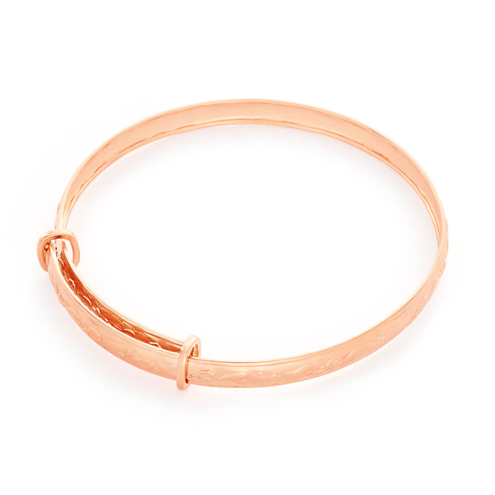 9ct Rose Gold D Shaped Baby Bangle