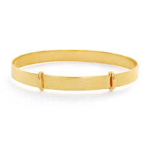 Load image into Gallery viewer, 9ct Yellow Gold Extendable Plain 43mm Baby Bangle