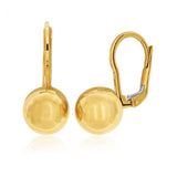 9ct Yellow Gold Euroball Drop Earrings