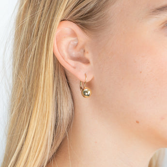 9ct Yellow Gold Euroball Drop Earrings