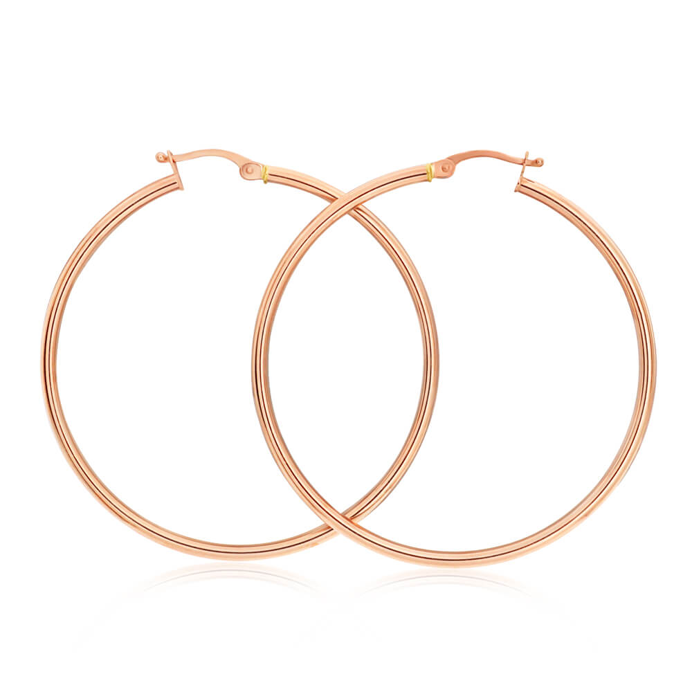 Rose gold 14k hoop earrings deals
