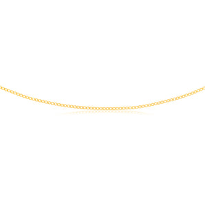 9ct Yellow Solid Gold Double Curb 30 Gauge Diamond Cut 45cm Chain