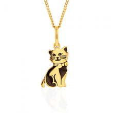 Load image into Gallery viewer, 9ct Yellow Gold Engraved Cat Pendant