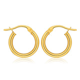 9ct Yellow Gold Plain Hoop 10mm European made