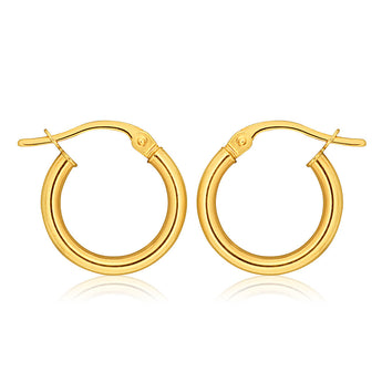 9ct Yellow Gold Plain Hoop 10mm European made
