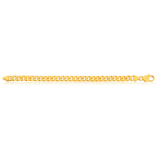 Load image into Gallery viewer, 9ct Yellow Gold Heavy Curb Flat Tight Bevelled 21cm Bracelet 250gauge