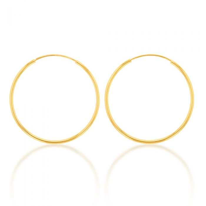 9ct Gold lightweight Sleepers Earrings 15mm