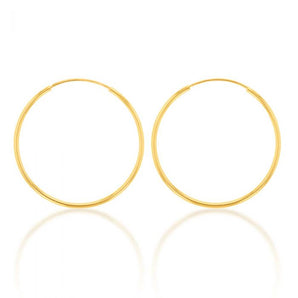9ct Yellow Gold Lightweight 15mm Sleeper Earrings