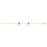 9ct Yellow Gold Blue Aeroplane Kids Bracelet