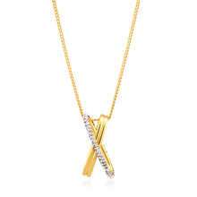 Load image into Gallery viewer, 9ct Yellow Gold &amp; White Gold Crystal Pendant