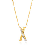 9ct Yellow Gold & White Gold Crystal Pendant