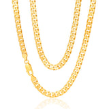 9ct Yellow Heavy Solid Gold Curb Flat Bevelled 55cm Chain 200 Gauge