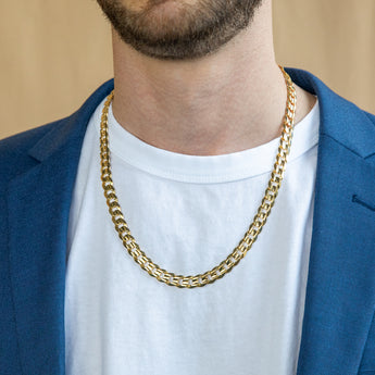 9ct Yellow Solid Gold Heavy Curb 55cm Chain 220 Gauge  with a Parrot Clasp