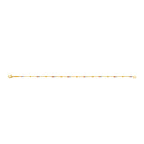 9ct Yellow Gold 19cm Bracelet with 3 Gold Tone Beads