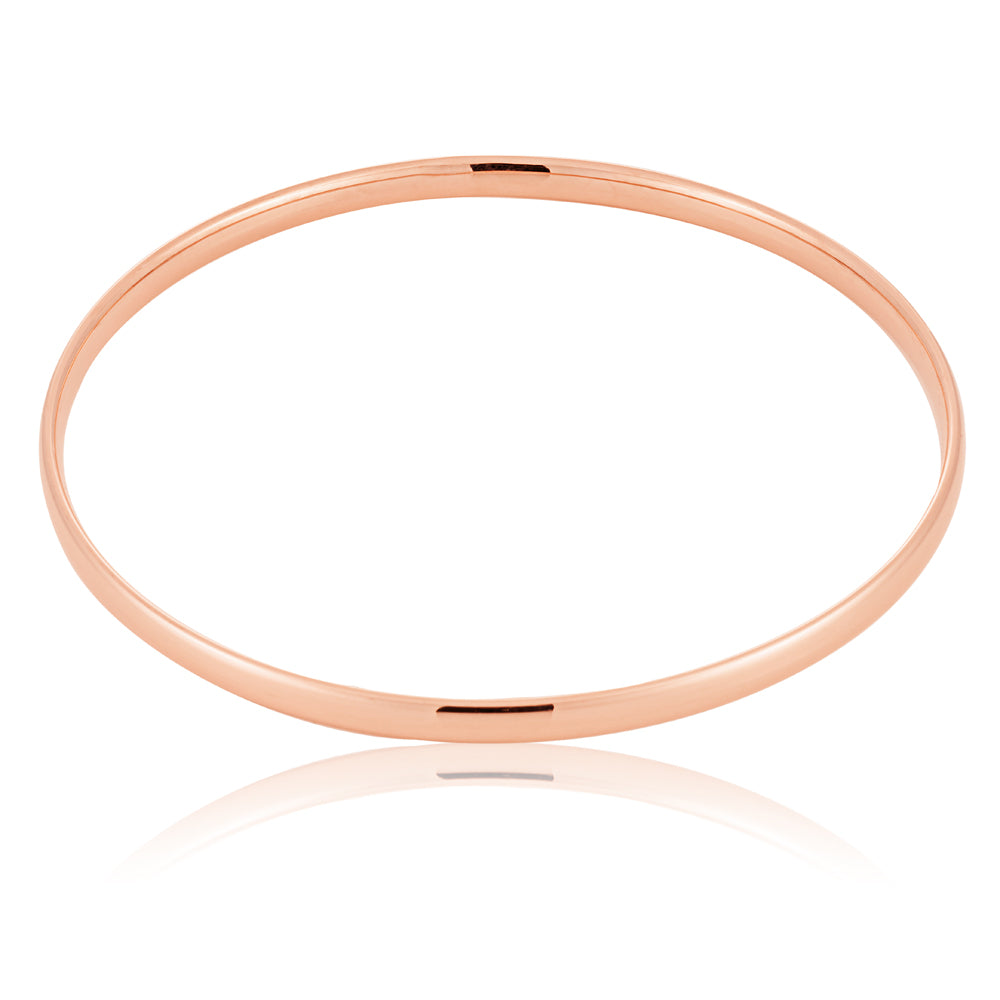 9ct Rose Gold hollow 4mm x 65mm Bangle