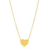 9ct Yellow Gold Plain Heart Disc Pendant on 42cm Chain