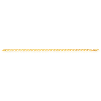 9ct Yellow Solid Gold Flat Bevelled Curb 21cm Bracelet 120gauge