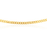 9ct Yellow Solid Gold Flat Bevelled Curb 55cm Chain 180gauge