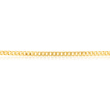 9ct Yellow Solid Gold Flat Bevelled Curb 55cm Chain 180gauge