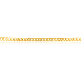 9ct Yellow Solid Gold Flat Bevelled Curb 55cm Chain 180gauge
