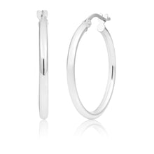 Load image into Gallery viewer, 9ct White Gold Plain 20mm Hoops