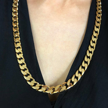 9ct Yellow Solid Gold 300 Gauge 60cm Curb Chain