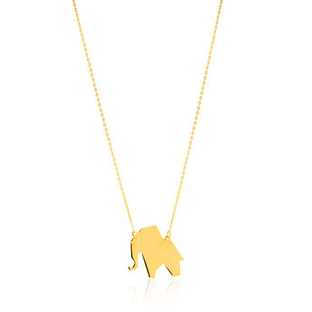 9ct Yellow Gold 45cm chain with Elephant Pendant