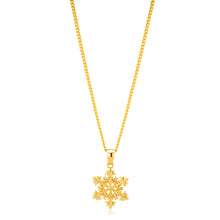Load image into Gallery viewer, 9ct Yellow Gold Snowflake Pendant
