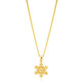 9ct Yellow Gold Snowflake Pendant