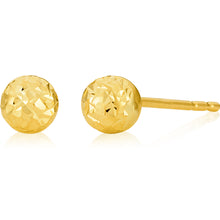 Load image into Gallery viewer, 9ct Yellow Gold 4mm Dicut Ball studs Earrings