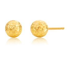 Load image into Gallery viewer, 9ct Yellow Gold 5mm Euroball Dicut studs Earrings