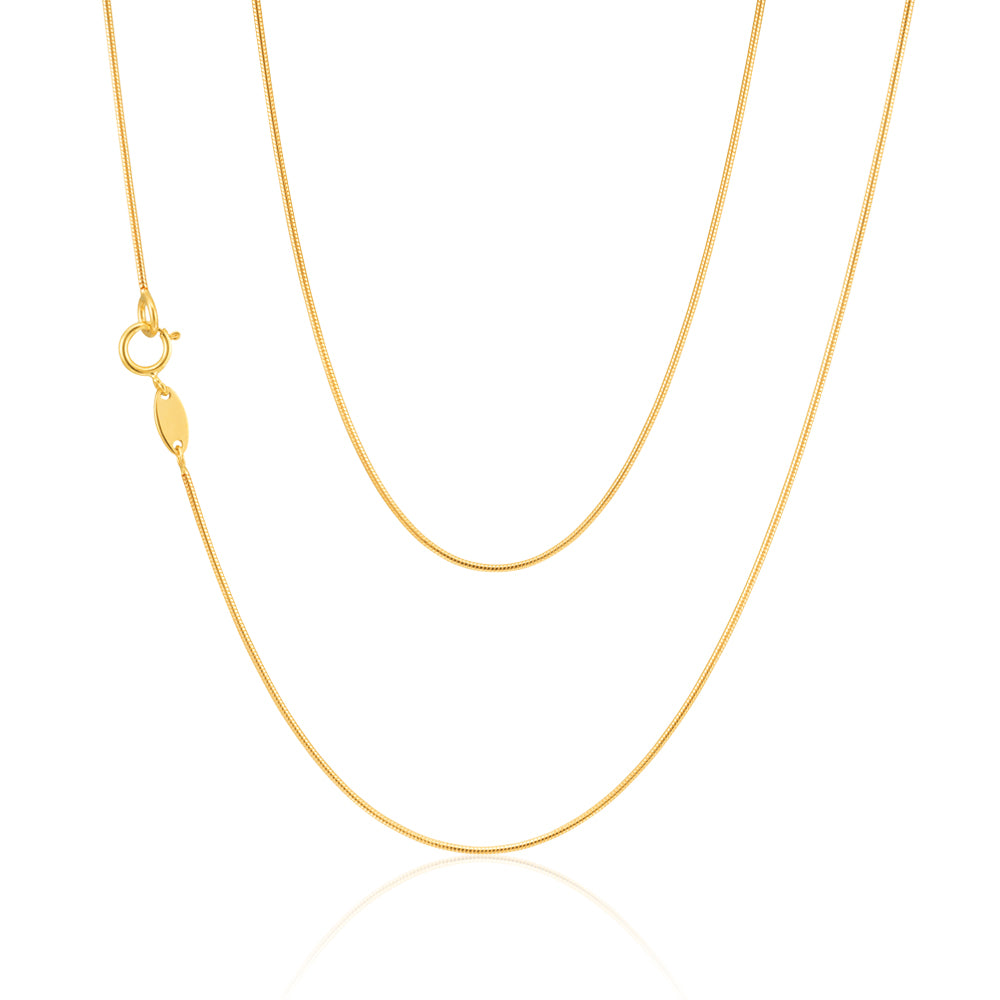 9ct Yellow Gold 45cm Snake Chain