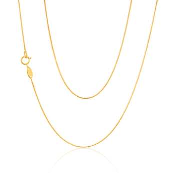 9ct Yellow Gold 45cm Snake Chain