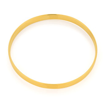9ct Yellow Gold 6mm wide Solid Bangle