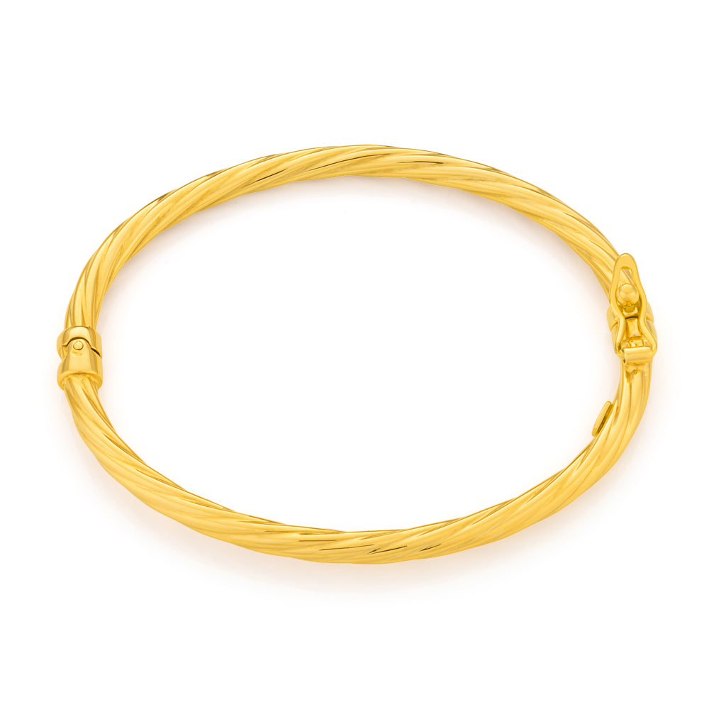 9ct Yellow Gold PolishedTwisted Baby Bangle