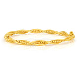 9ct Yellow Gold Fancy Twist Bead Bangle 9y