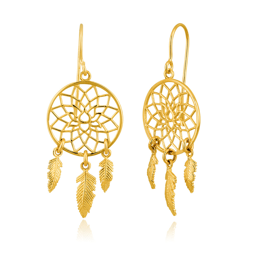 9ct gold dreamcatcher earrings discount