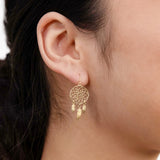 9ct Yellow Gold Fancy Dream Catcher Drop Earrings 9y