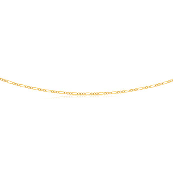 9ct Yellow Gold 3:1 Figaro 45cm Chain 50Gauge