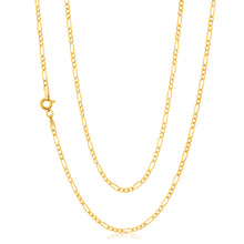Load image into Gallery viewer, 9ct Yellow Gold 3:1 Figaro 45cm Chain 50Gauge